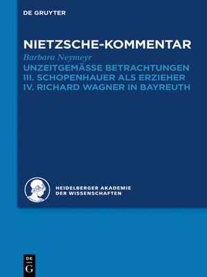 cover image of Kommentar zu Nietzsches "Unzeitgemässen Betrachtungen"